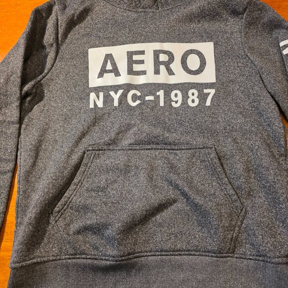 Aeropostale Men's Pullover Hoodie Dark Gray Graphic Print Size Large - Picture 9 of 11